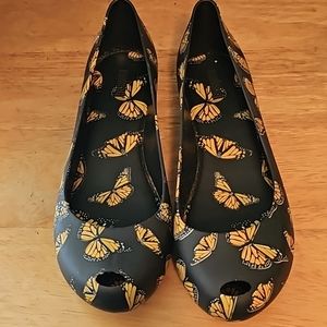 Melissa Shoes Peep Toe Flat